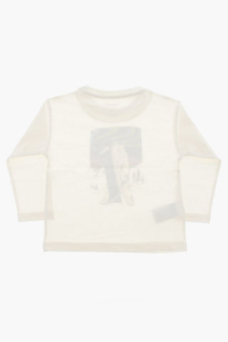 T-shirt Girocollo con Stampa Frontale
