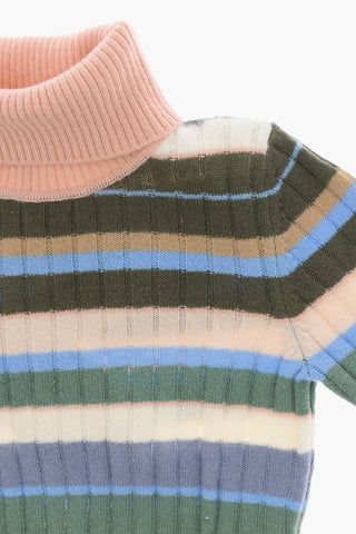 Striped Virgin Wool Turtleneck Sweater