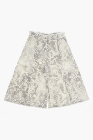 Patterned Wide-Leg Jeans