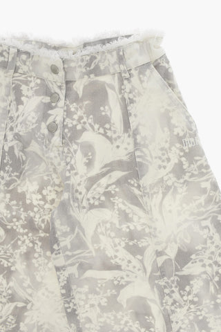 Patterned Wide-Leg Jeans