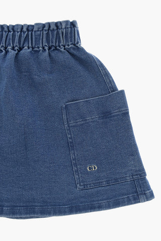 Gonna in Denim con Elastico in Vita