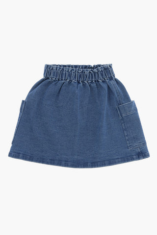 Gonna in Denim con Elastico in Vita