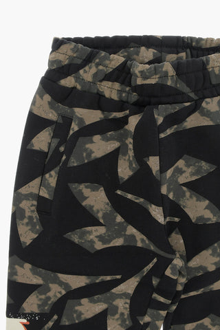 Joggers Camouflage con Elastico in Vita