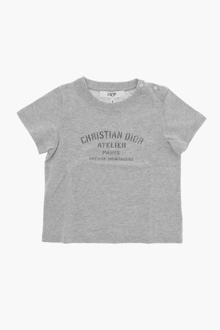 Solid Color Crew-neck T-Shirt with Printed Logo