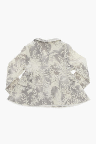 Gemusterte Denimjacke mit Logoknöpfen