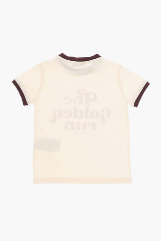 Cotton Crew-neck T-shirt with Contrast Edges