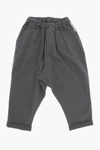 Cotton Pants with Double Pleat