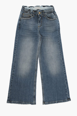 Wide Leg Cotton Stretch Jeans