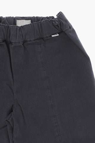 Frayed Hem Cotton Stretch Pants