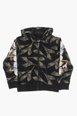 Felpa Hoodie in motivo Camouflage