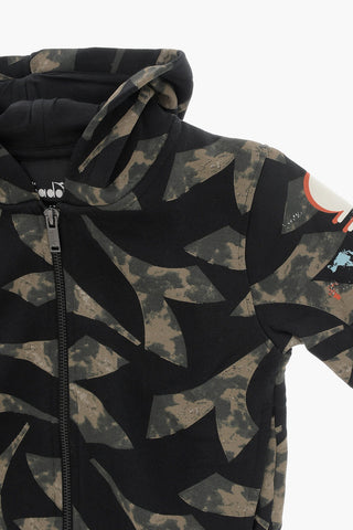 Felpa Hoodie in motivo Camouflage