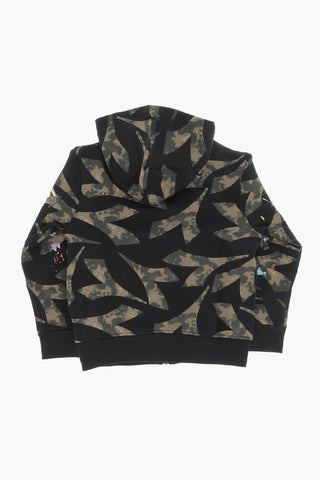 Felpa Hoodie in motivo Camouflage