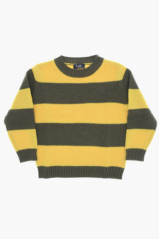 Virgin Wool Two-Tone Crew-neck Sweater