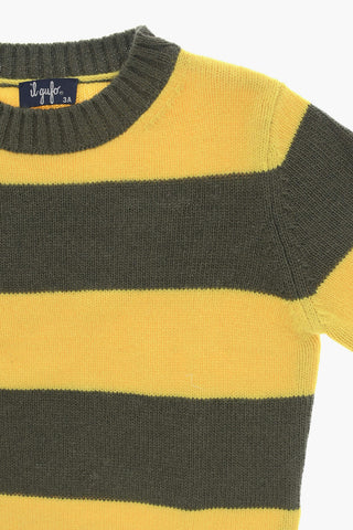 Virgin Wool Two-Tone Crew-neck Sweater
