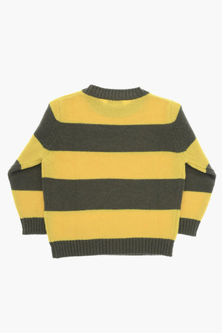 Virgin Wool Two-Tone Crew-neck Sweater