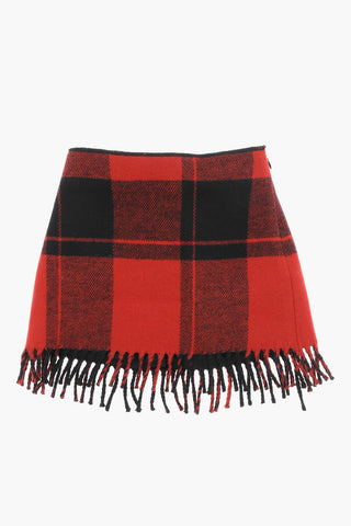 Buffalo Check Skirt with Fringes