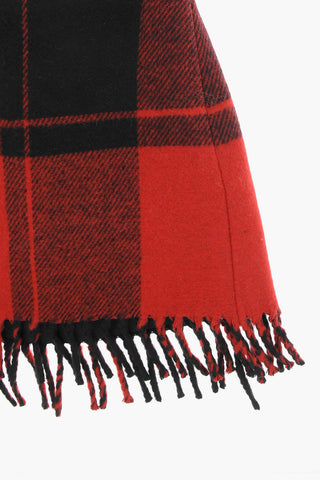 Buffalo Check Skirt with Fringes