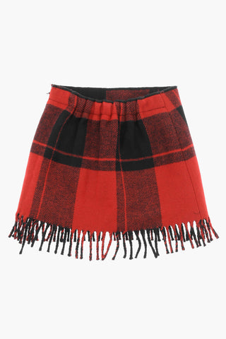 Buffalo Check Skirt with Fringes