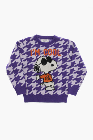 PEANUTS Wool blend Crew-Neck weater with Maxi Embroidery