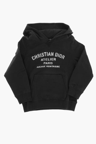 Solid Color Hoodie with Printed Logo