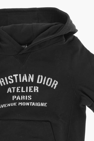 Solid Color Hoodie with Printed Logo