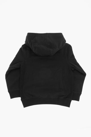 Solid Color Hoodie with Printed Logo