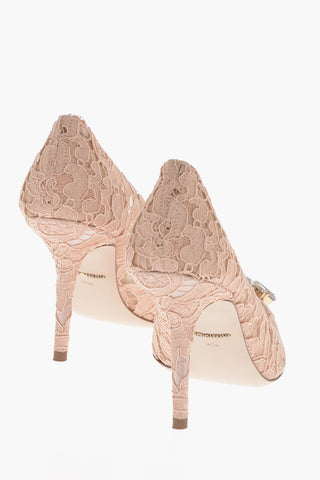 Lace pumps With Jewel Detail Heel 7 cm