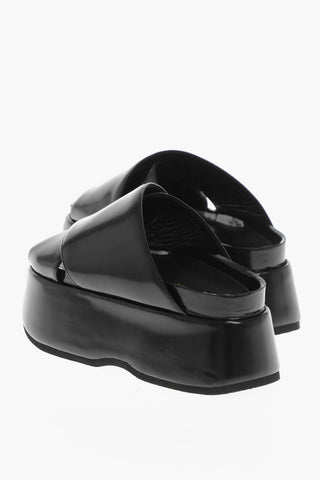 Sandali in Pelle con Plateau 5,5cm