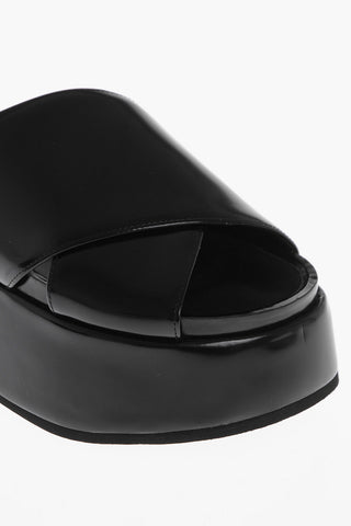 Sandali in Pelle con Plateau 5,5cm