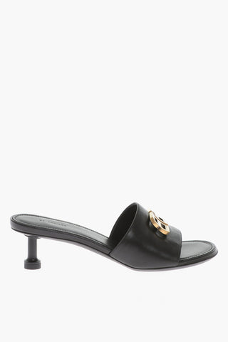 Open Toe GROUPIE Mules With Statement Logo With Heel 5 cm