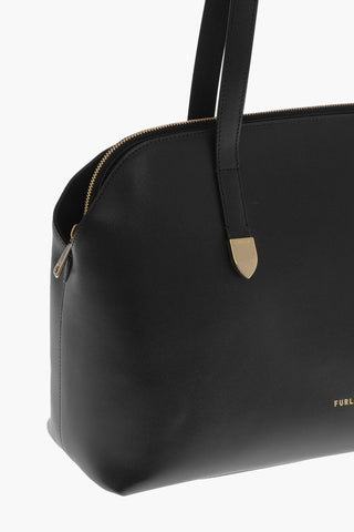 leather BLOCK tote bag with 3 Compartment