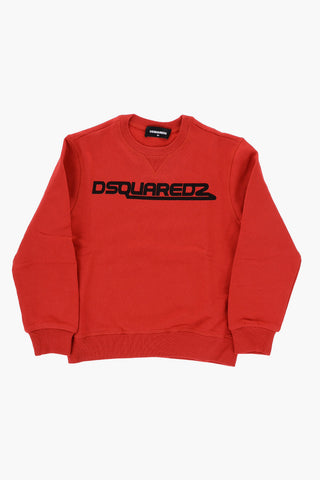 Solid Color RELAX Crew-neck Sweatshirt with Contrasting Logo