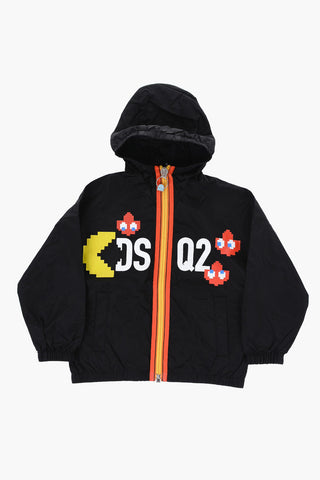 PAC-MAN Nylon Windbreaker Jacket With Hood