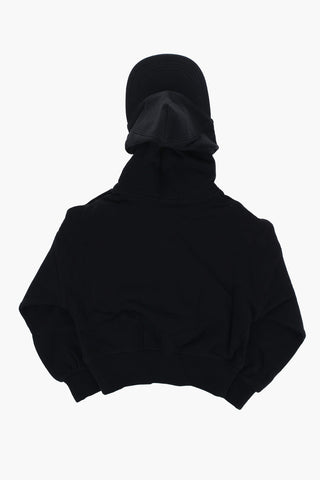 Solid-Color Hoodie with Visor