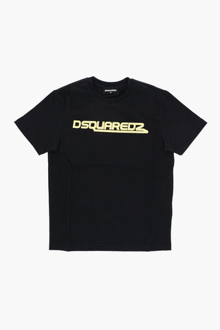 Solid Color RELAX Crew-neck T-Shirt with Contrasting Logo