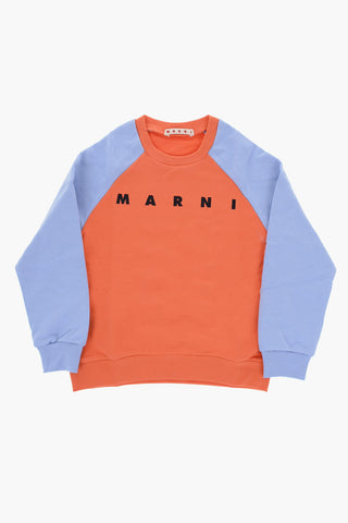 Two-Tone Cotton Crew-neck Sweatshirt