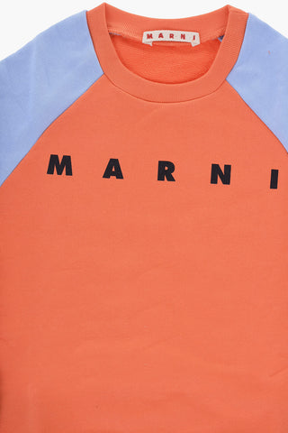 Two-Tone Cotton Crew-neck Sweatshirt