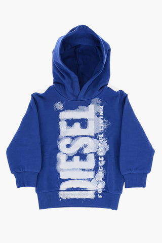 RED TAG Felpa Hoodie SHOODGINNE5 in Tinta Unita con Logo Effetto Bleed-Through