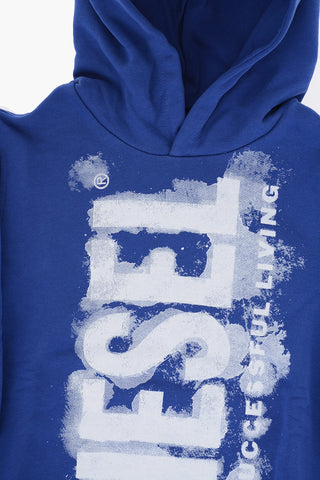 RED TAG Felpa Hoodie SHOODGINNE5 in Tinta Unita con Logo Effetto Bleed-Through