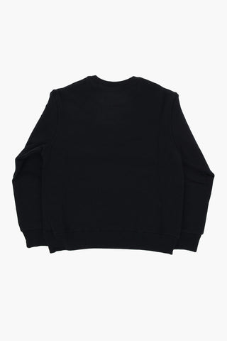 Brushed Cotton RELAX Crew-neck Sweatshirt with Printed logo