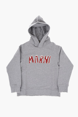 Brushed Cotton Hoodie with Contrasting Logo