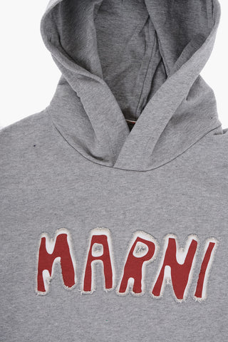 Brushed Cotton Hoodie with Contrasting Logo