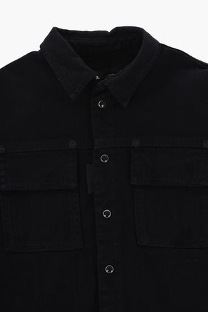 ICON Denim Shirt RELAX in Solid Color with Studs