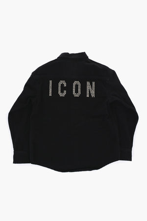 ICON Denim Shirt RELAX in Solid Color with Studs