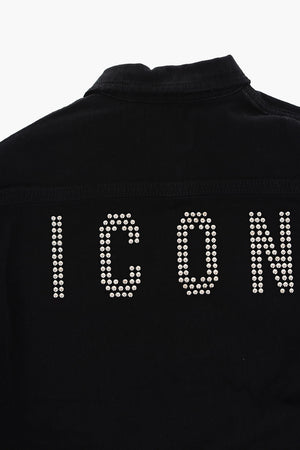 ICON Denim Shirt RELAX in Solid Color with Studs