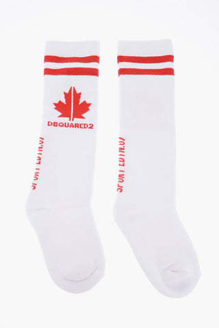 Solid Color Long Socks with Contrasting Details