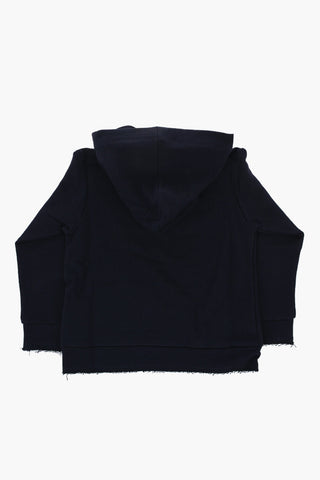 Solid Color Hoodie with Contrasting Logo