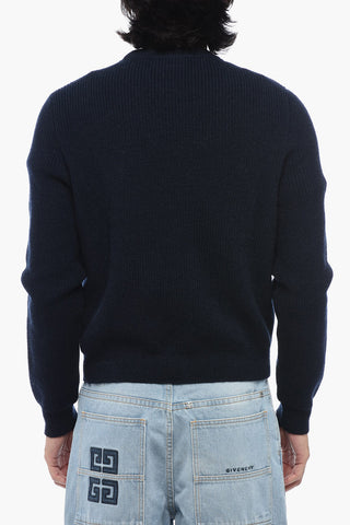 Ribbed Pullover with Patch Logo