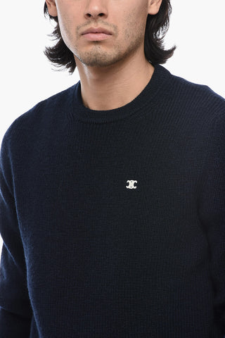 Ribbed Pullover with Patch Logo