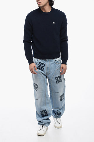 Ribbed Pullover with Patch Logo